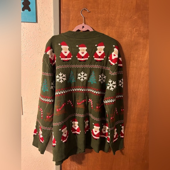 LIT Activewear Christmas V-Neck Buttoned Sweater - Picture 4 of 5